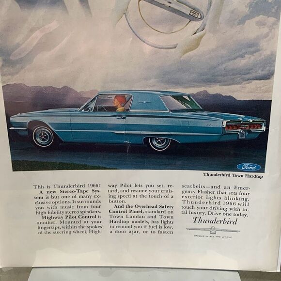 Vintage 1966 Ford Thunderbird Town Hardtop Ad Advertisement - Picture 5 of 5